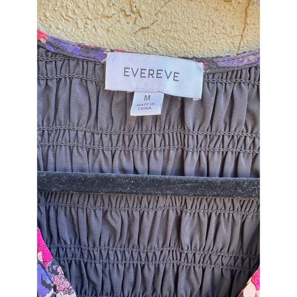 Evereve Womens Smocked Floral Midi Dress Boho Cottage Garden Flowy Romantic - Picture 6 of 10